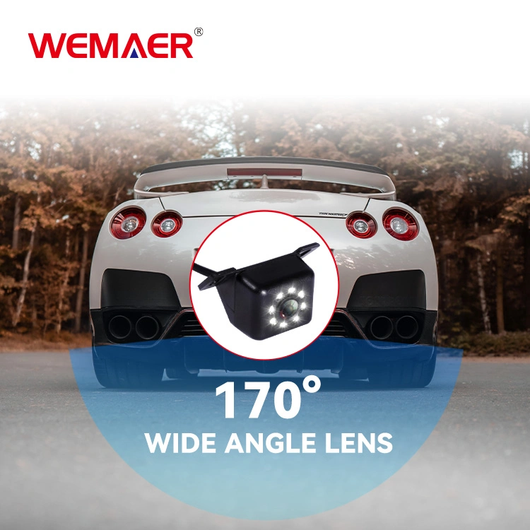 Wemaer OEM 8 LED IR Night Vision Car Rear View Camera 170 Degree Wide Angle HD Color Image Waterproof Parking Backup Reverse Camera