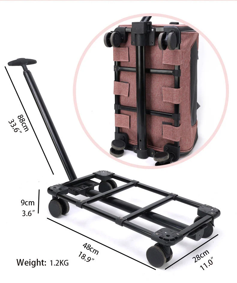 New Design Foldable Multi-Function Large Oxford Portable Pet Carrier Dog Cat Bag Two-Way Pet Shoulder Bag Pet Trolley Case