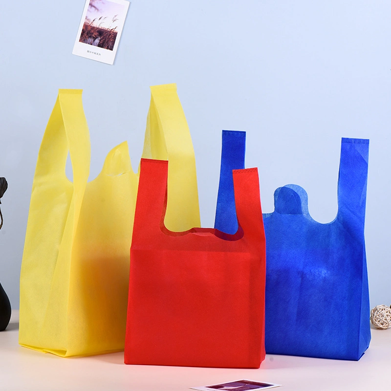 Promotional PP Non Woven TNT Bags/Polypropylene Nonwoven T Shirt Bags Bag/T-Shirt Non-Woven Vest Carrier Shopping Bag