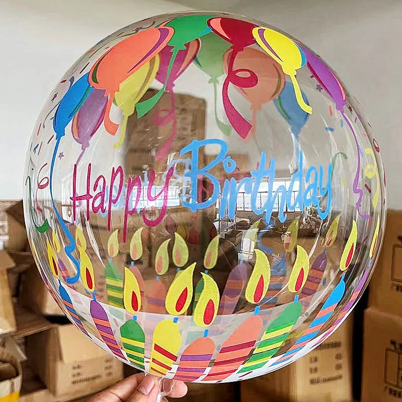 Hot Sale 18inch 20inch Helium Round LED Light Transparent Bobo Balloon for Christmas New Year Wedding Decorations