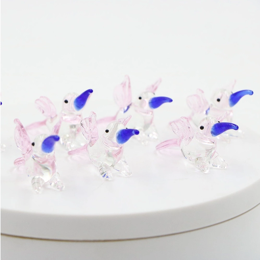 Wholesale Factory Sell Pink Miniature Handmade Murano Lampwork Glass Bird Craft