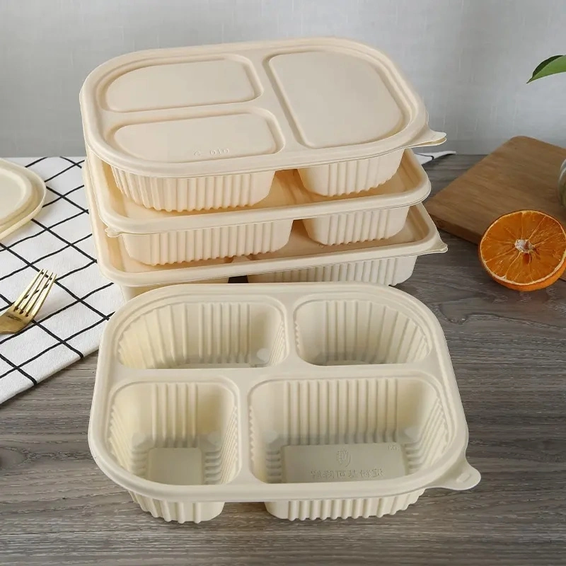 Take Away Fast Food Box Corn Starch Lunch Bowls Biodegradable Food Packaging Container