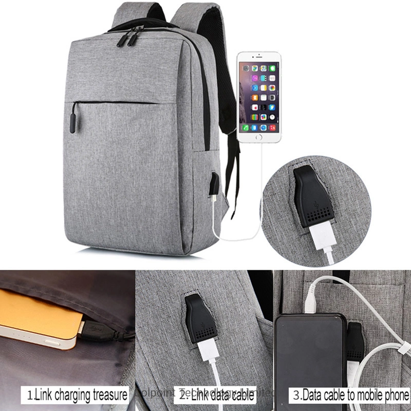 Student School Bag USB Charging Backpack Travel Bag Water Resistant Oxford Schoolbag