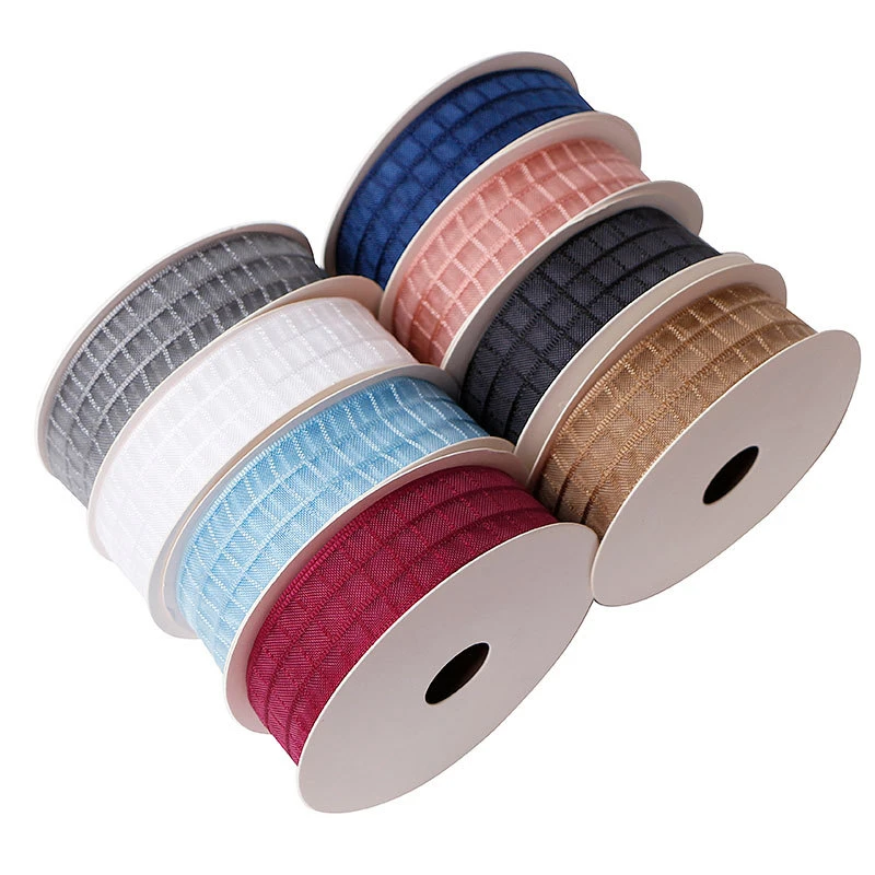 Ribbon 9-38mm Nylon Mesh Plaid Ribbon