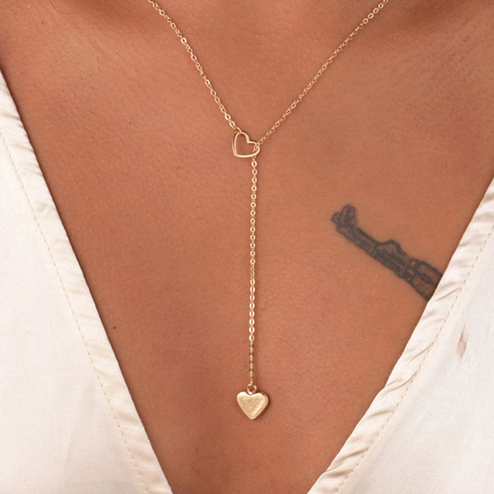 New Fashion Trendy Jewelry Copper Heart Chain Link Necklace Gift