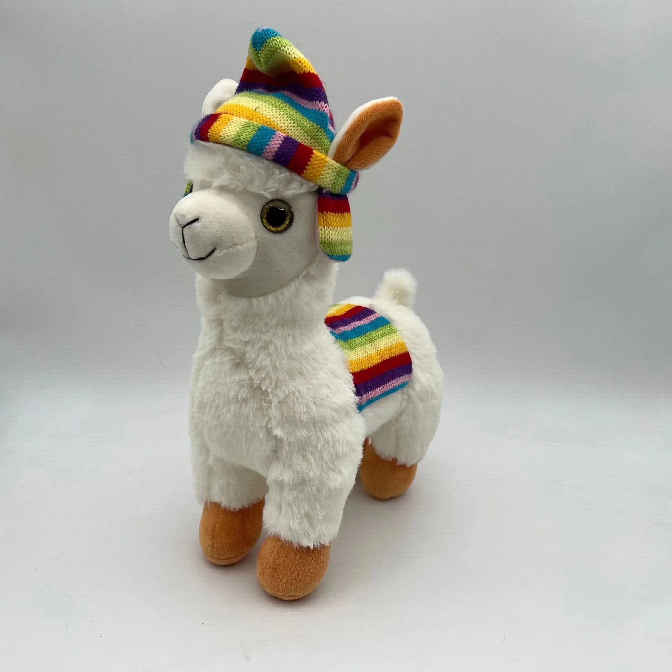 Stuffed Squinting Alpaca Grass Mud Horse Goat Llama Doll Plush Sheep Goat Llama Toy for Children's Birthday Gift