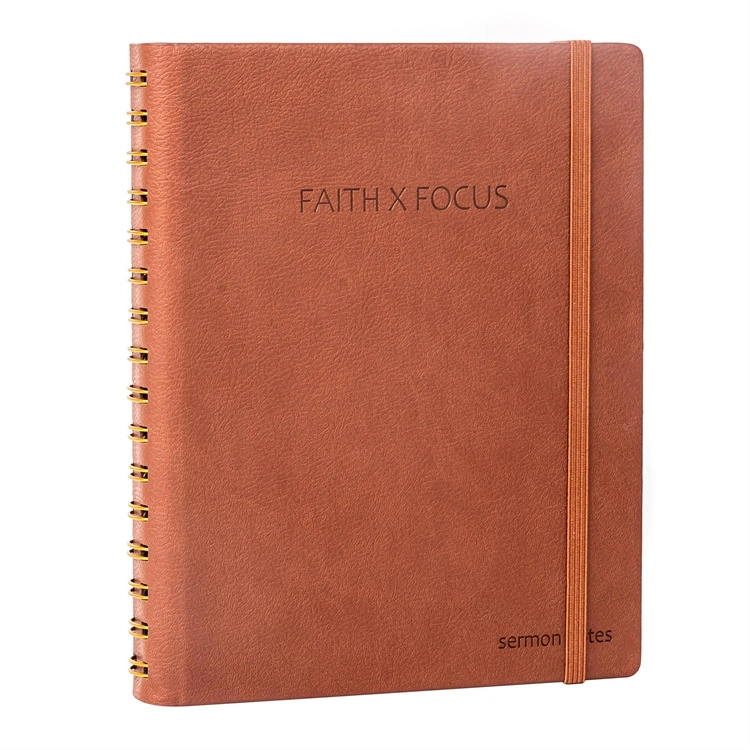 High quality/High cost performance Personalized Printed PU Leather Custom A5 Hardcover Notebook with Metal Ring Binding