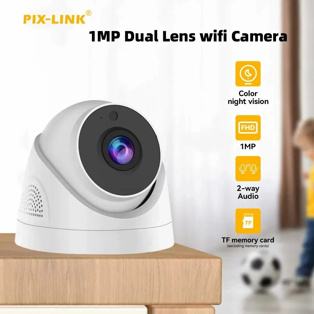 PIX-Link Hb45 IP caméra 1MP 720p de nuit Vision Array sécurité Caméra de vidéosurveillance pour dôme d'intérieur P2P, APPLICATION système de caméra HD Caméra Wi-Fi VI365