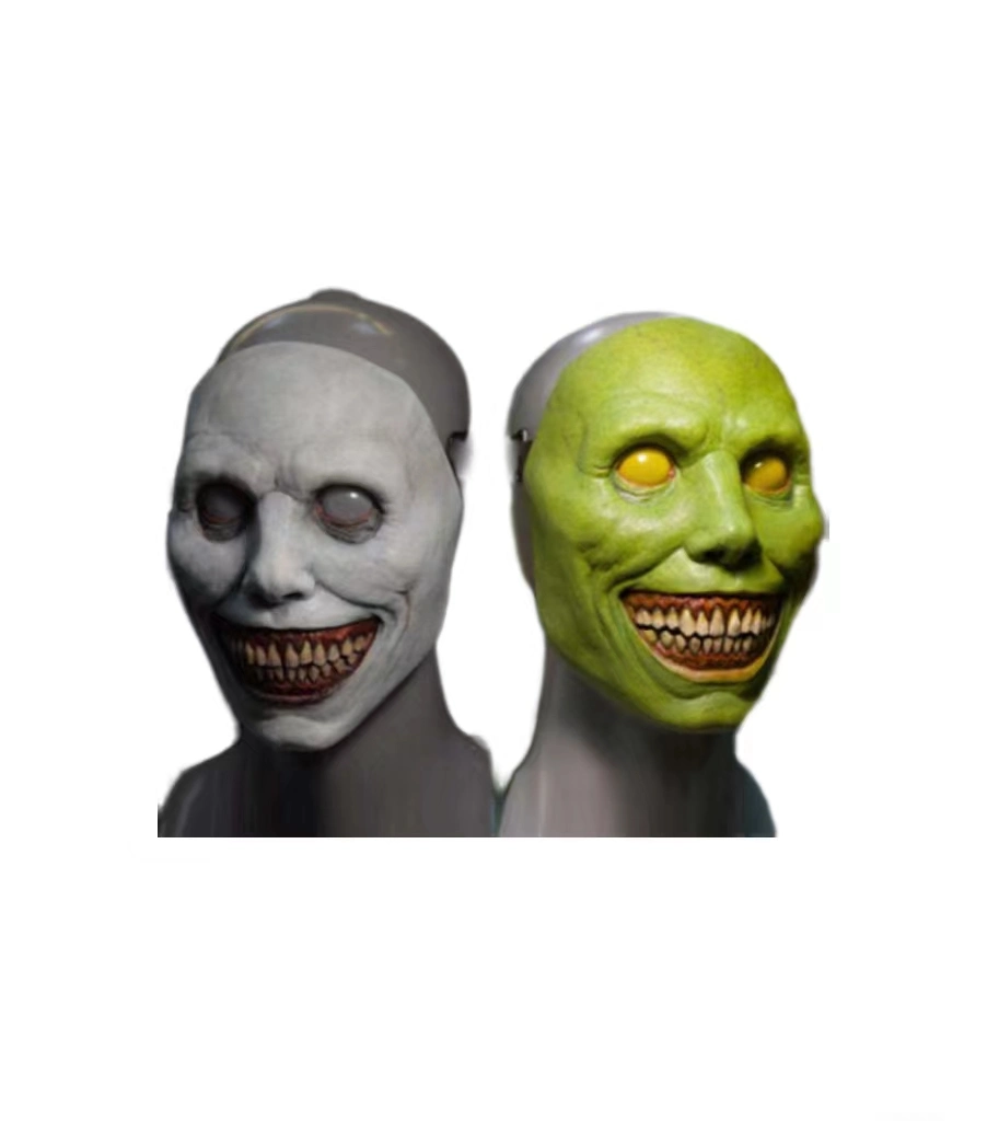 Manufacturers Spot Cos Smile Exorcist Eye Roll Funny Latex Half Face Head Set Halloween Horror Mask Decorations