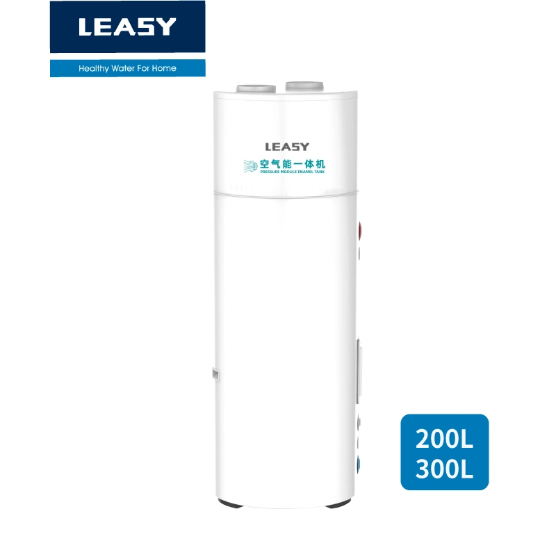 Leasy EU Top-Vent All-in-One Hot Water Air Source Heat Pump Water Heater with 150L/200L/250L/300L Enamel Tank