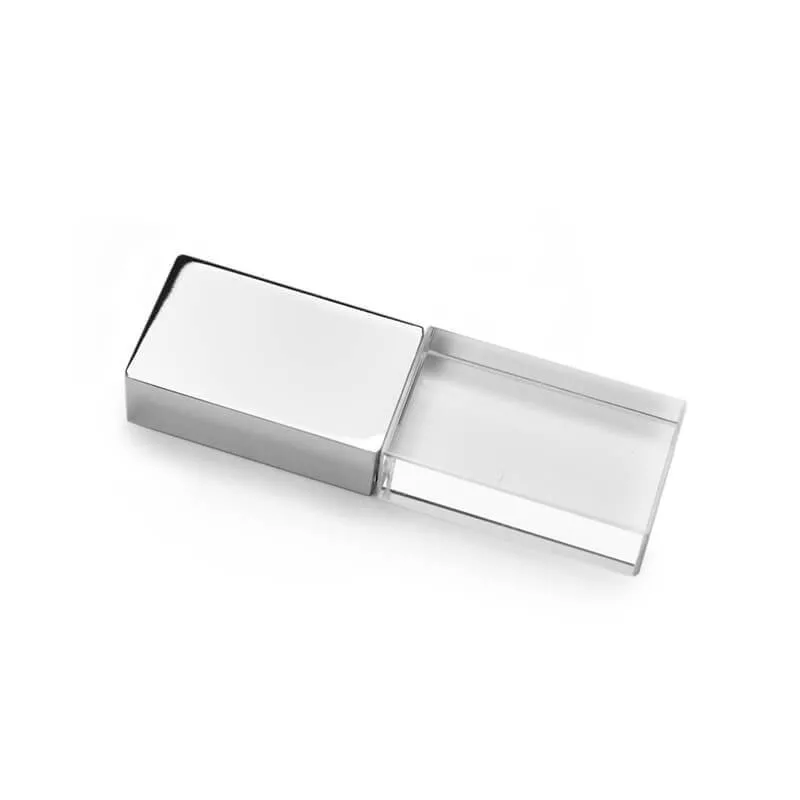 Mémoire USB Crystal+Metal avec logo Bright Light personnalisé