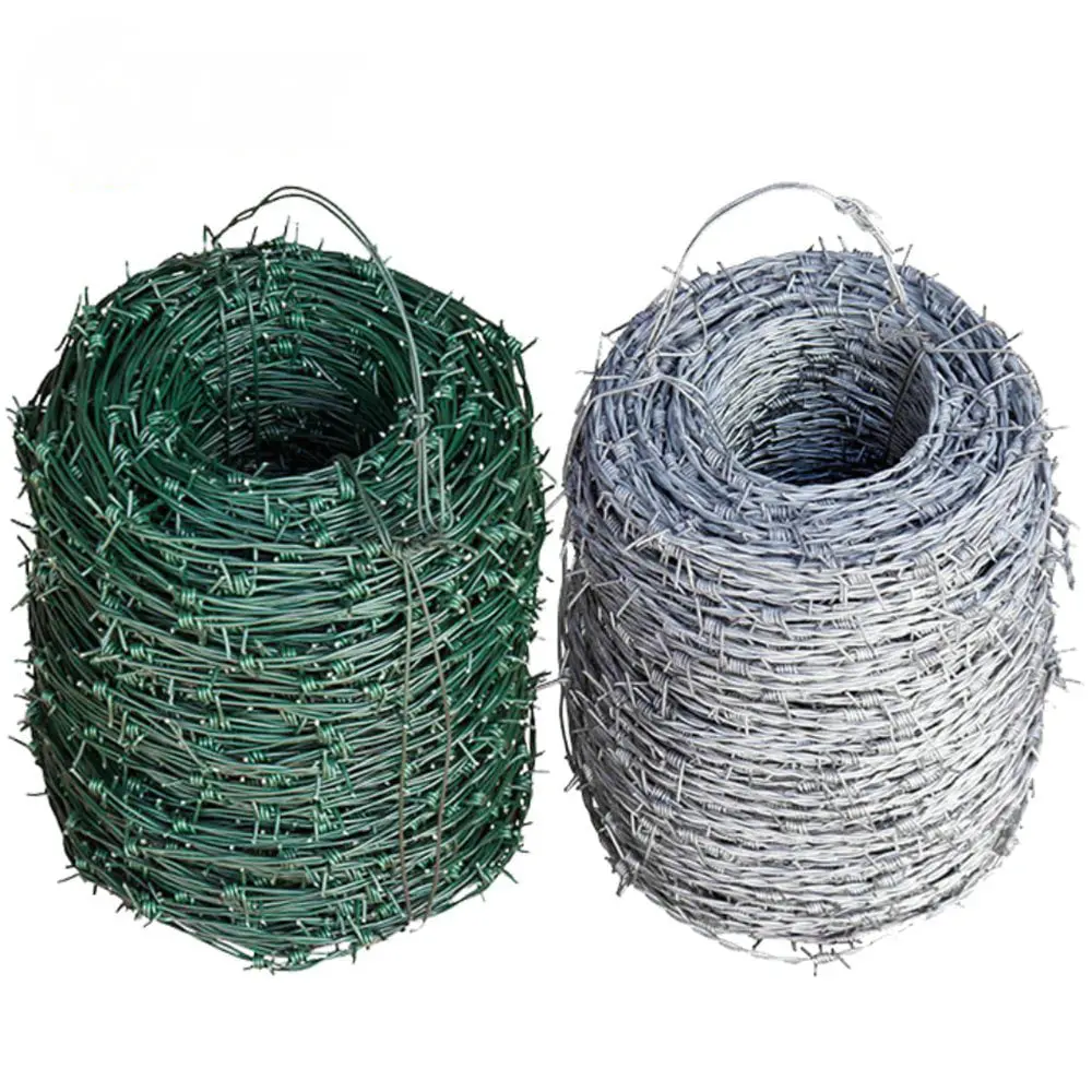 Normal Twist PVC Coated Green Barbed Wire Rolls for Safety