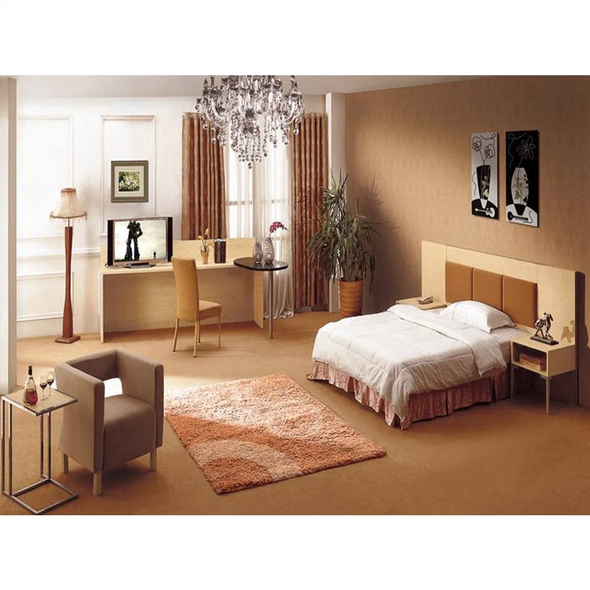 Fábrica original cama doble Gran Headboard pared dormitorio Muebles Para el hotel