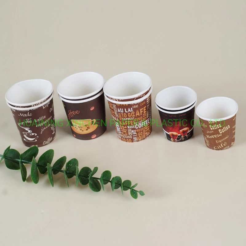 PLA/PE Coated Disposable Single Wall Paper Cup 4oz Brown Kraft Food Grade Paper Glass for Cold Cola Drink or Hot Coffee