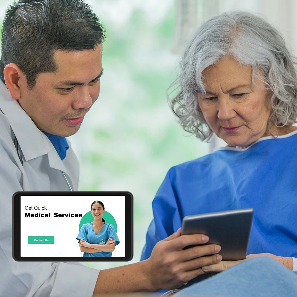 Tablette PC de soins de santé ODM Tablette personnalisée RJ45 Tablette médicale Android pour poste infirmier.