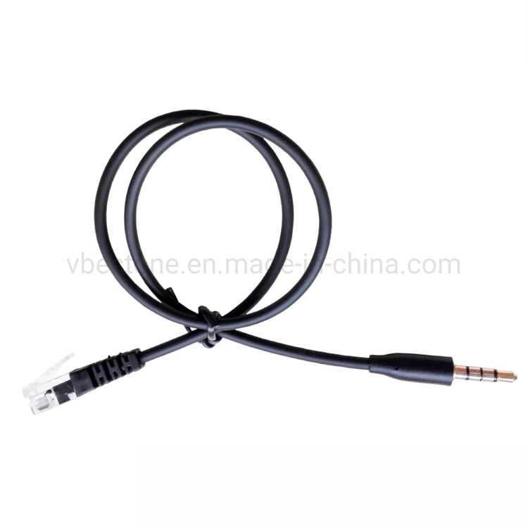 Rj9 Rj 11 Crystal Telephone Headset Adapter to Dual 3.5mm Aux Computer Earphone Headphone Converter