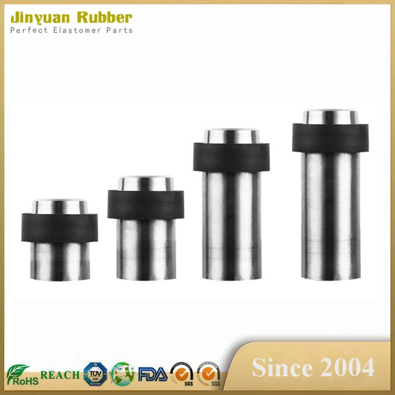 Wholesale/Supplier Stainless Steel Black Cushion Rubber Wall Mount Door Stopper Bumpers and Stops with Adhesive Sticker