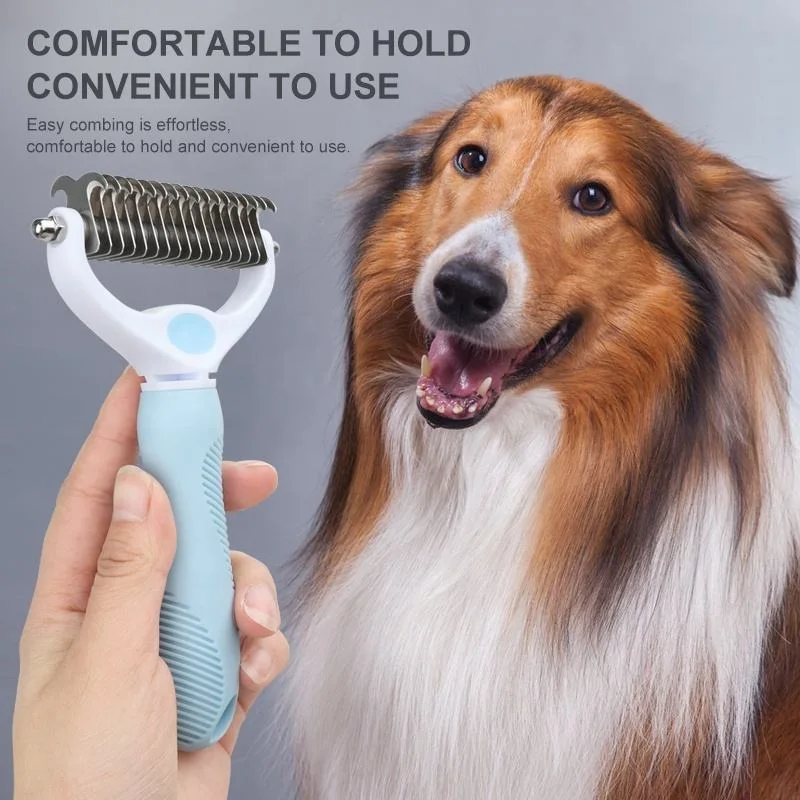 Popular Double-Sided Hair Anti-Knotting Comb Pet Grooming Brush