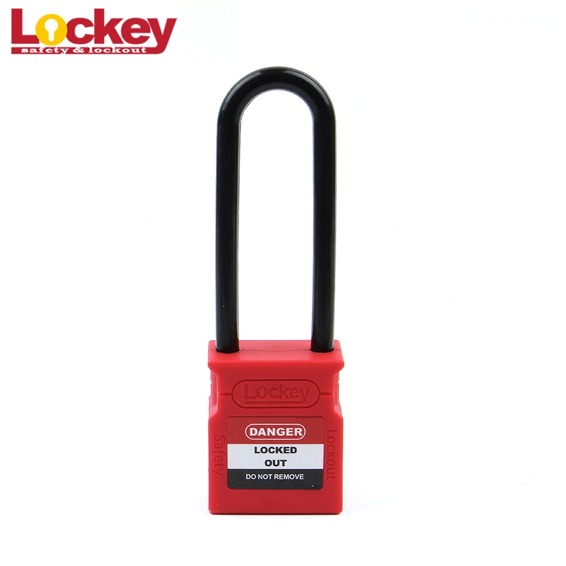 New Designed Safety Lockout Auto-Popup Plastic Padlock with Steel/Nylon Shackle 76mm