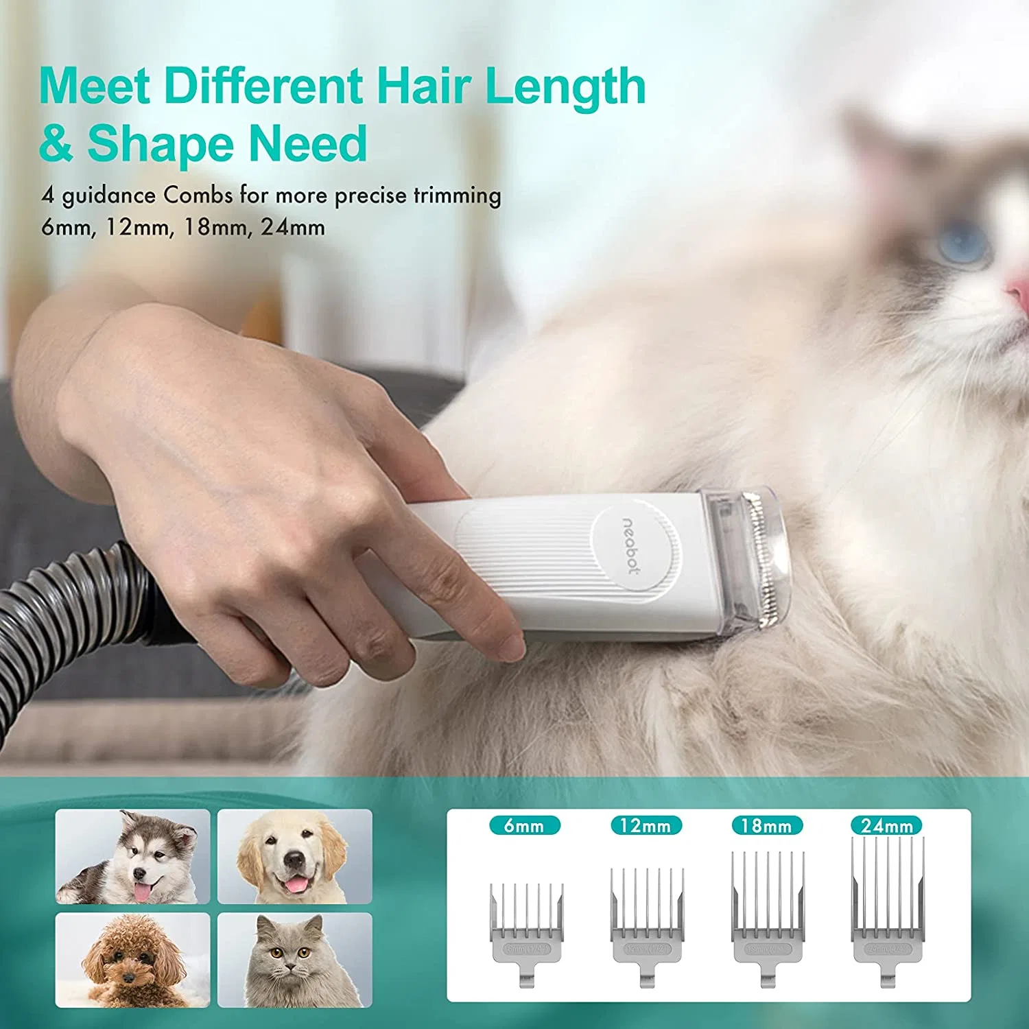 Hot Sale Dog Cat Grooming Kit with Innovative Pet Vacuum Cleaner for All Pet Hair