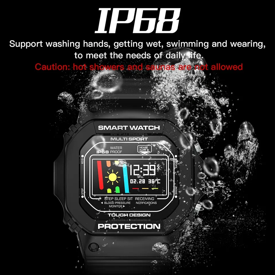 X12 Smart Watch for Men Women Blood Pressure Heart Rate Moniteur étanche Smartwatch Wrist compatible Android Reloj intelliente