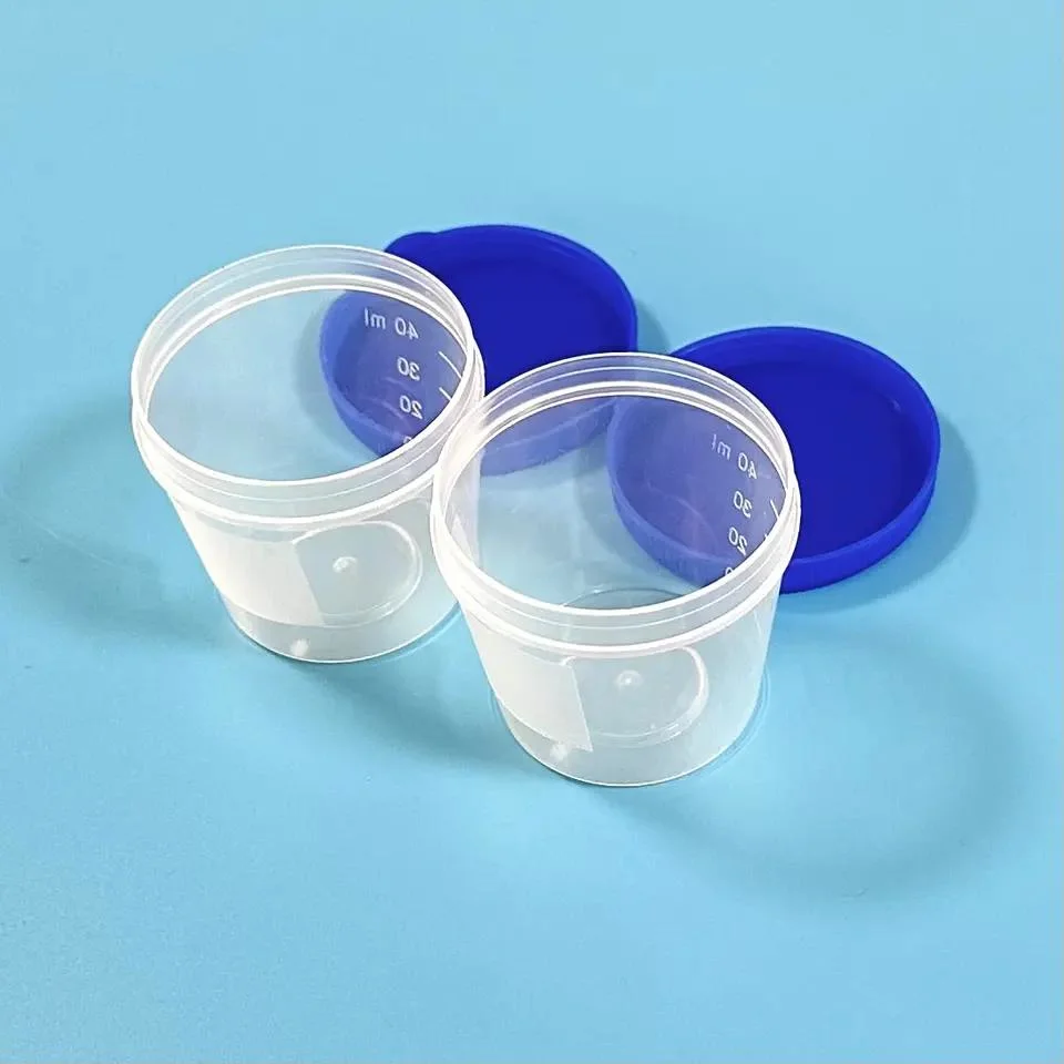 40ml Specimen Container Urinal Cup Disposable Sterile Specimen Cups with/Without Label Urine Container