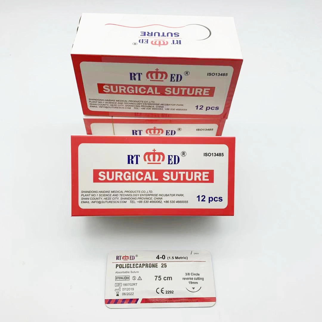 Disposable Surgical Absorbable Surgical Suture Pgcl with Needle (POLYGLECAPRONE 25)