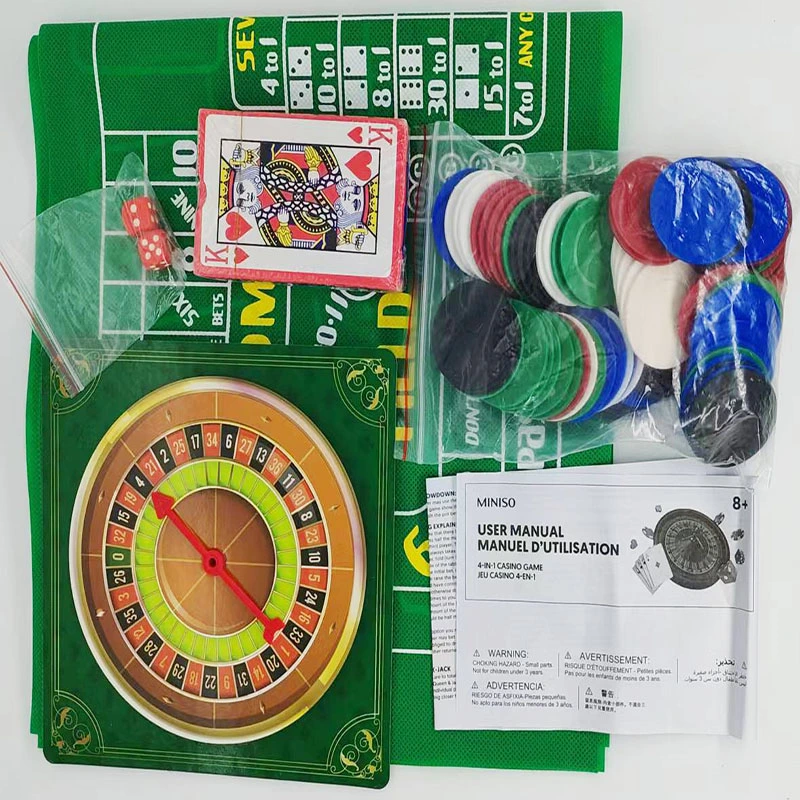 4 in 1 Casino Games Roulette Children's and Adults Ruleta Game Set Gambling Board Game