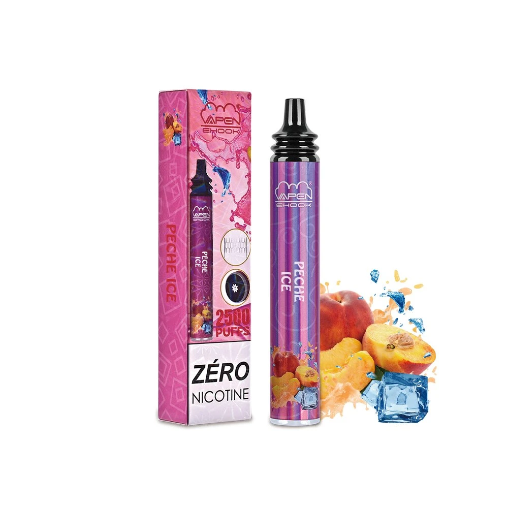 Popular 0mg de nicotina libre Vapen Ehook 2500 inhalaciones de Vape desechables pluma con bobina de malla E-Shisha hervidor de agua de goteo de forma de consejos e Hookah plumas Wholesale