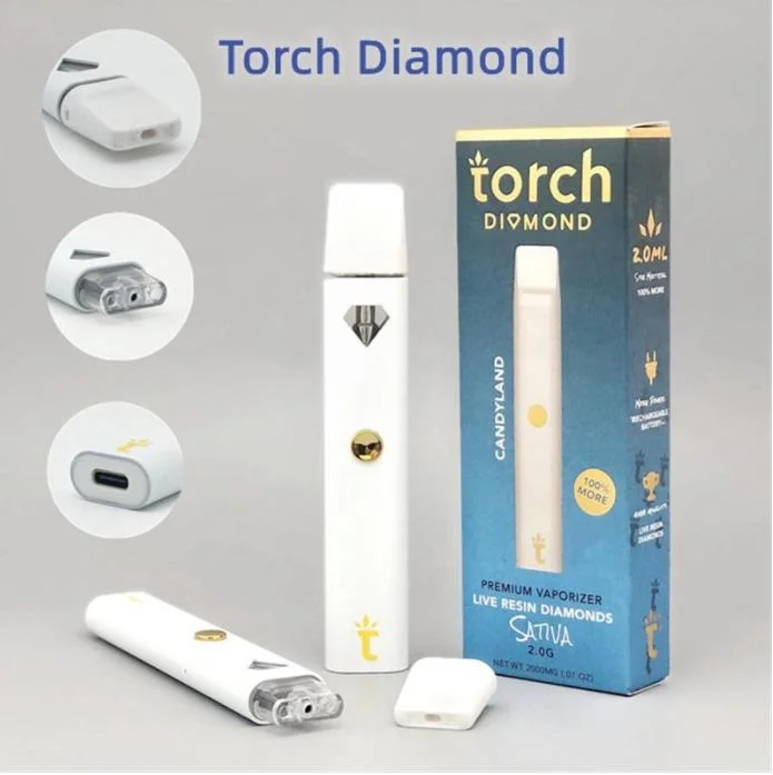 Torch Diamond 2.0ml 2.0g Empty Vape Pod Atomizers with Packaging Disposable/Chargeable Vape Pen Ceramic Coil Type-C Charging