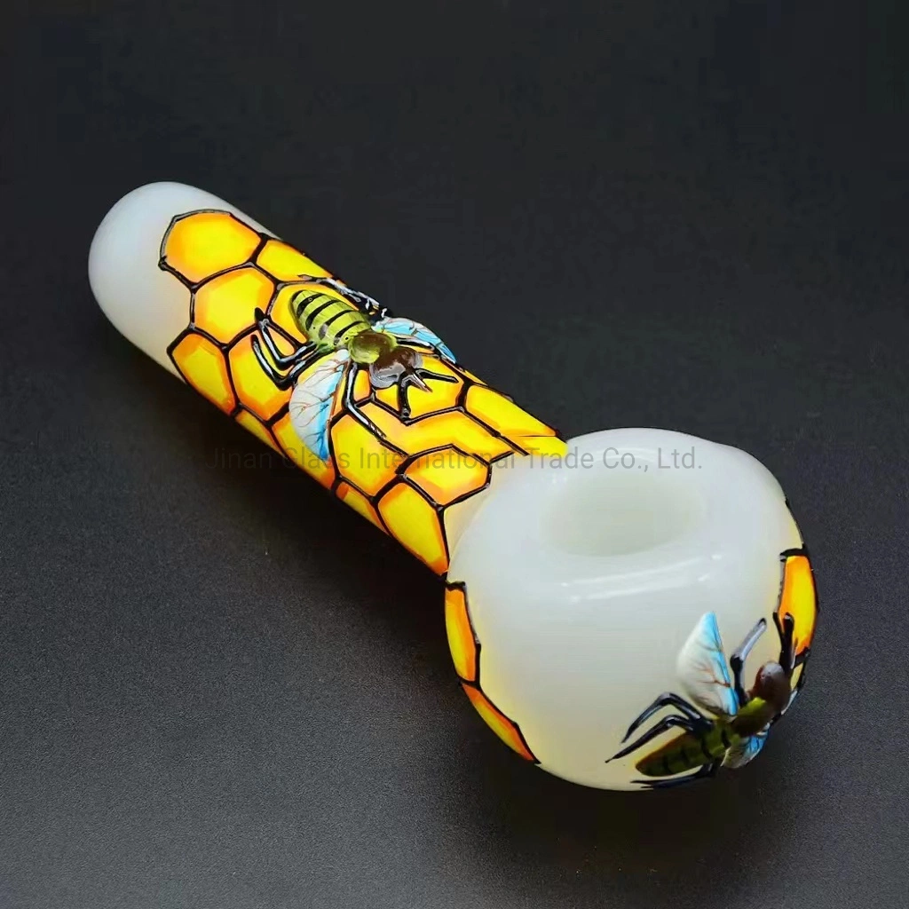 Bee Honeycomb Glass Hand Pipe Bowl Tobacco Smoking Spoon Pipes Oil Burner Dry Herb Bubbler