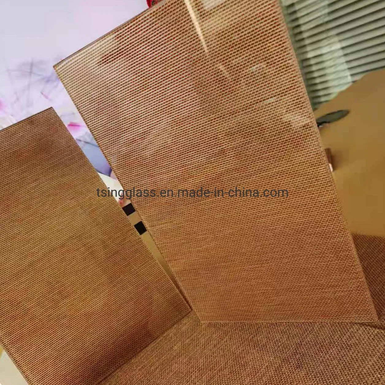 6.76mm-13.52mm Venda por preço de fábrica Fire-Rated Malha com fio/Fio metálico de segurança de vidro laminado de arte o padrão de segurança de vidro reforçado para venda banda decorativa