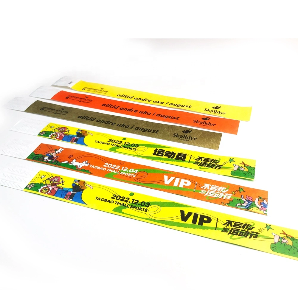 Custom Cheap Colored Printed Tyvek Wrist Band Wristband for Wvent Party Bracelet