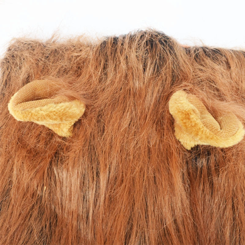 Pet Wig Lion Head Hat Fashion Pet Second Change Lion Head Cover Dog Headgear Funny Pet Hair Apparel Hat Pet Supplies Dog Wigs