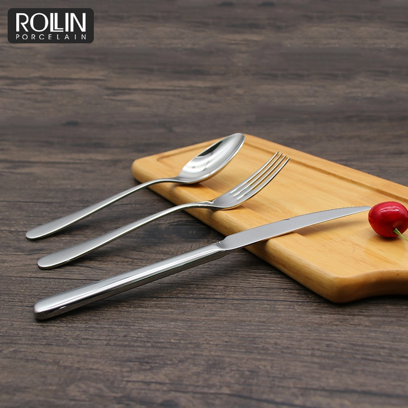 Cuchillo de mesa cubiertos baratos tenedor de mesa y la cuchara de mesa para bodas