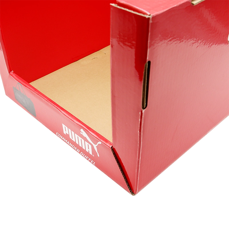 Paper Material Packaging Red Color Puma Bags Display Box