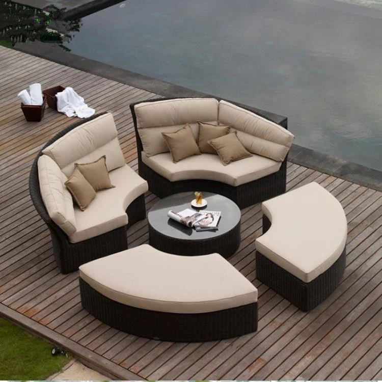 Home Rattan Metal Frame Garden Sofa Outdoor Patio Set Dining Table Chair Sofa