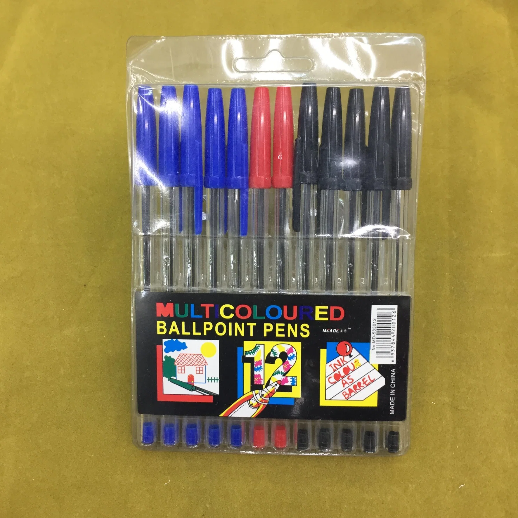 Stick Ball Pen with PVC Bag for School and Office Supply