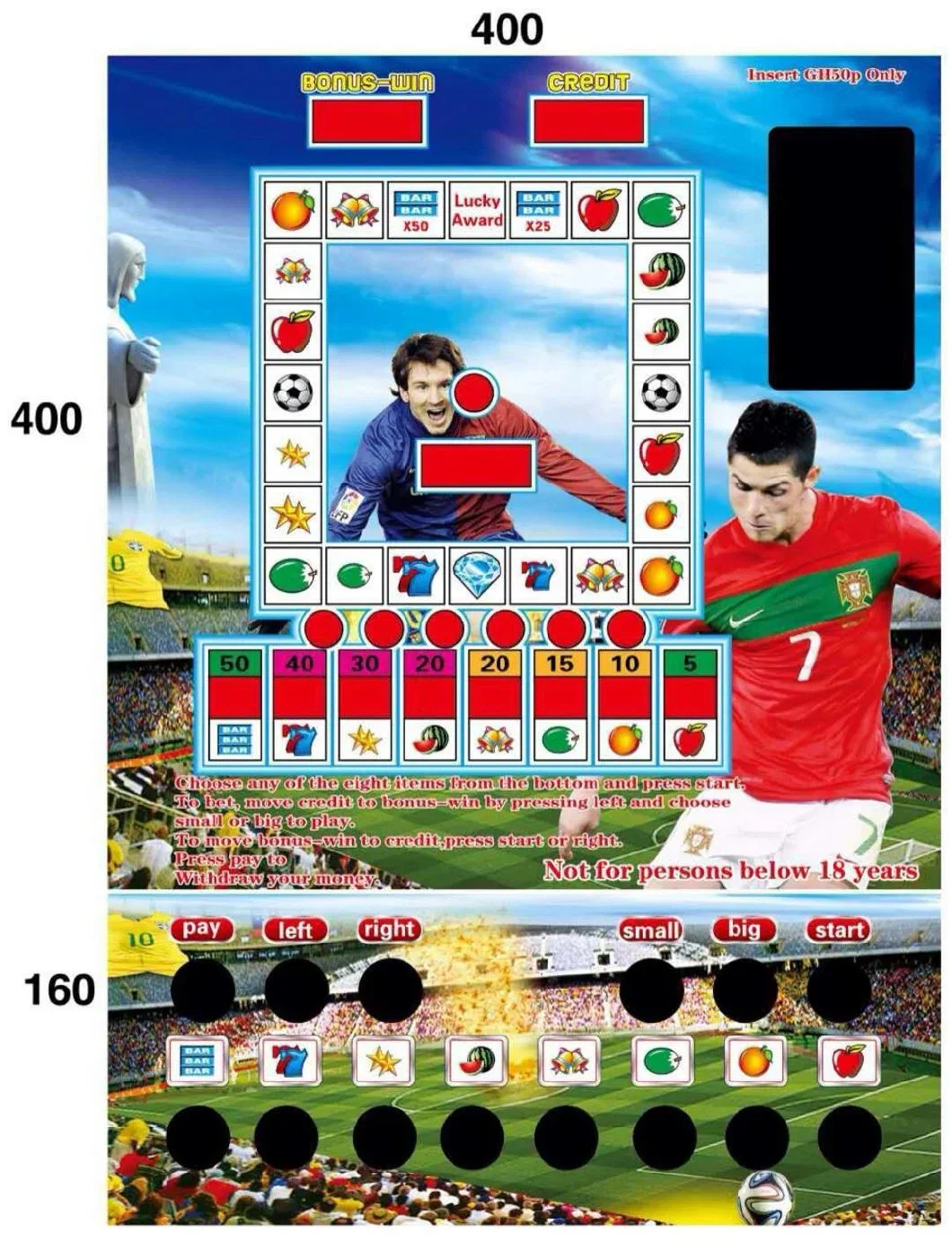 Uganda Popular Coin Operated Casino Gambling Slot Game Machine