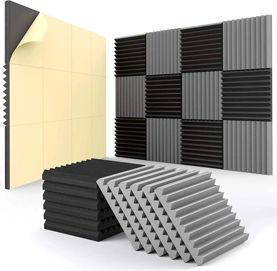 Soundproof Foam Wedge Pattern Black Color Acoustic Foam