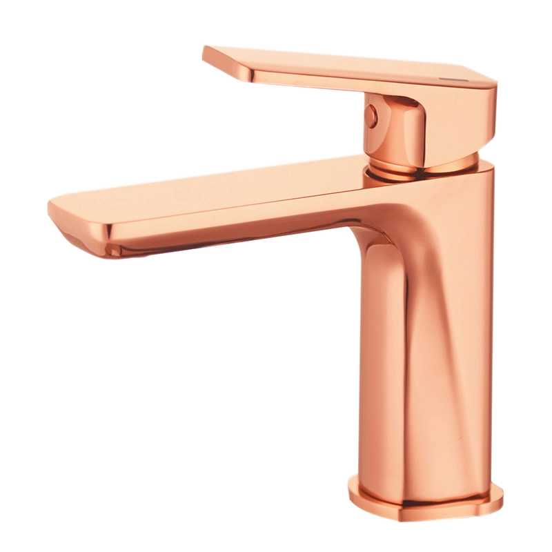 Luxus Square Rose Gold Hot und Cold Messing Badezimmer Mixer