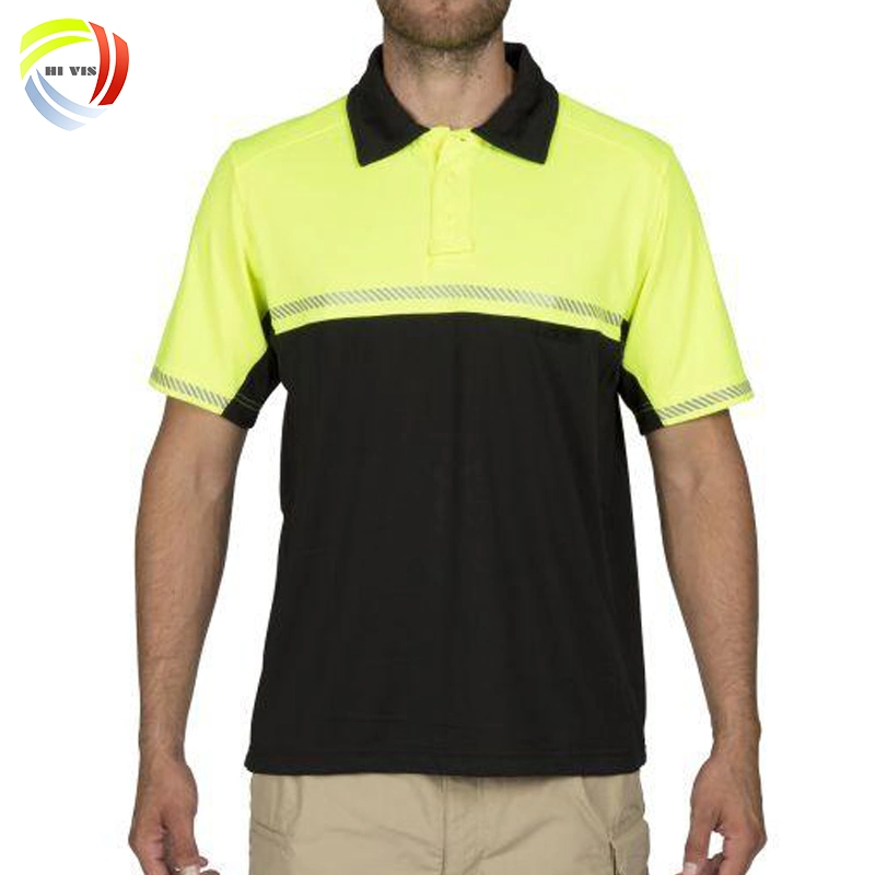 Custom Logo High Quality Reflective Safety Solid Color Plain Golf Polo Blank T Shirt Polo Shirts