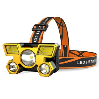 90 Degree Adjustment Night Fishing LED Headlamp 1200mAh Rechargeable Hunting Headlight for Riding Camping