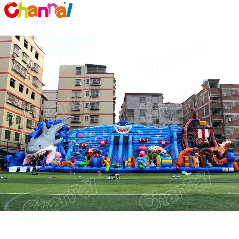 Giant Ocean World Inflatable Playground/Inflatable Obstacle with Slide Chob549