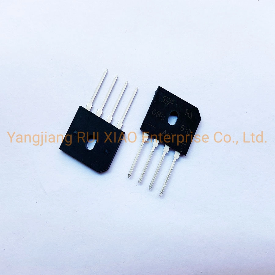 Gbu610 Bridge Rectifier- Case Gbu-4 Glass Passivation Stack Pin Power Board Flat Bridge SIP-4 IC