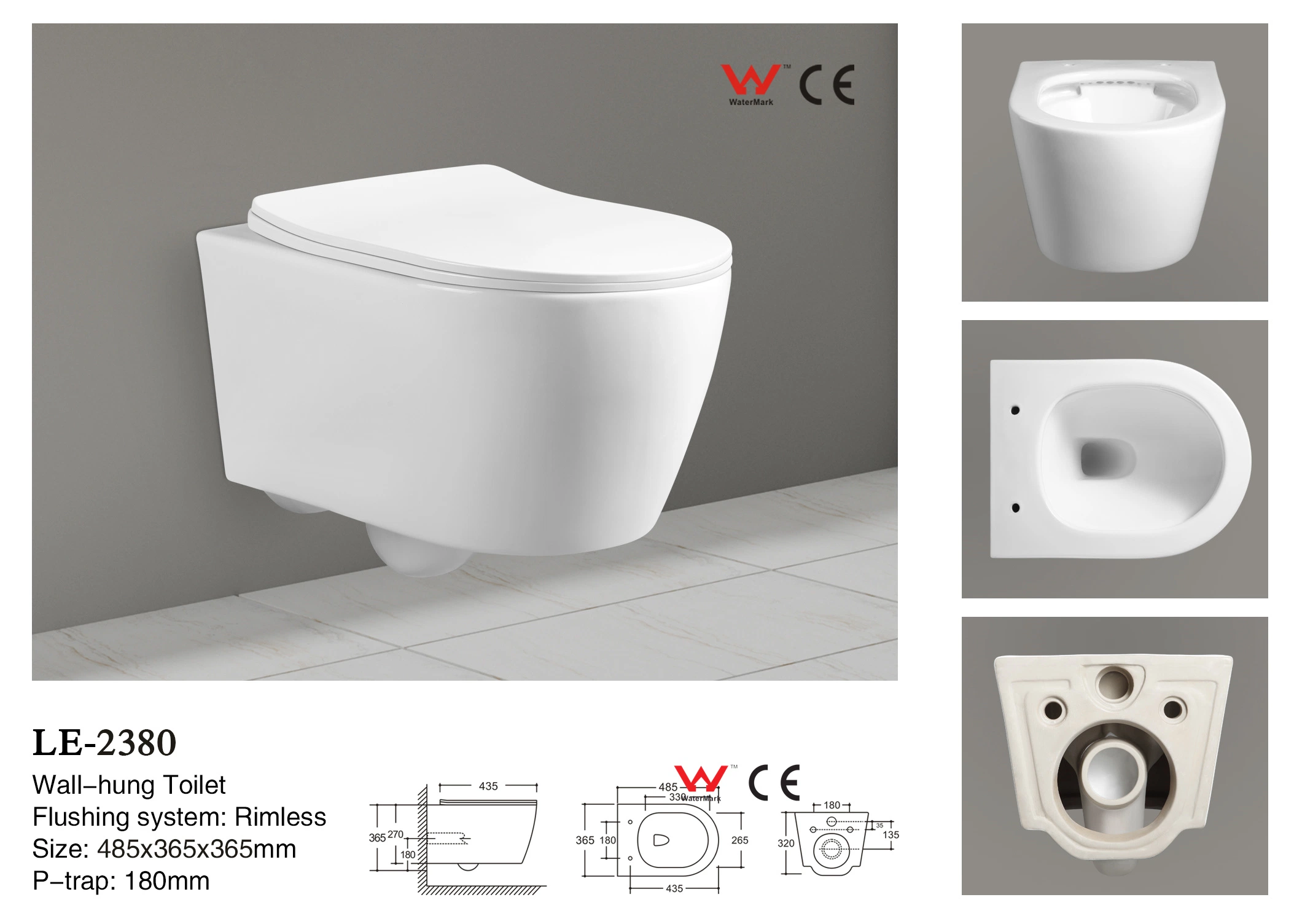 Baño WC Sanitario pared-Hung WC Baño WC 2355-PO1