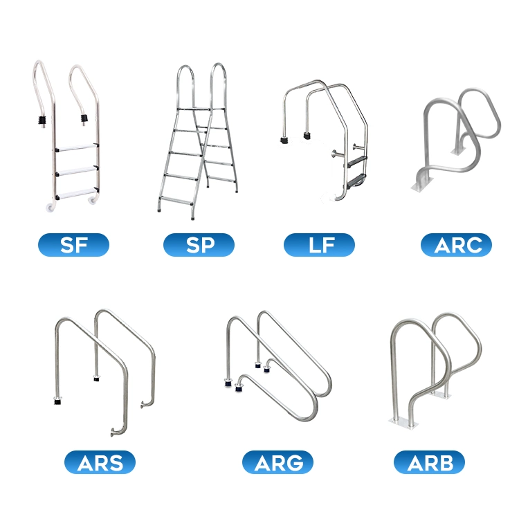 Pasamanos de apio de agua Pikes 3 Paso Acero inoxidable 304/316 3 Escalera de la piscina