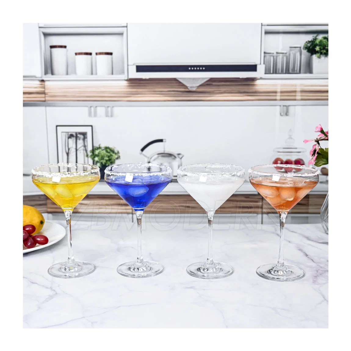 Prime de sans plomb clair coupe Verres à Cocktail découlait verre à cocktail Gift Set