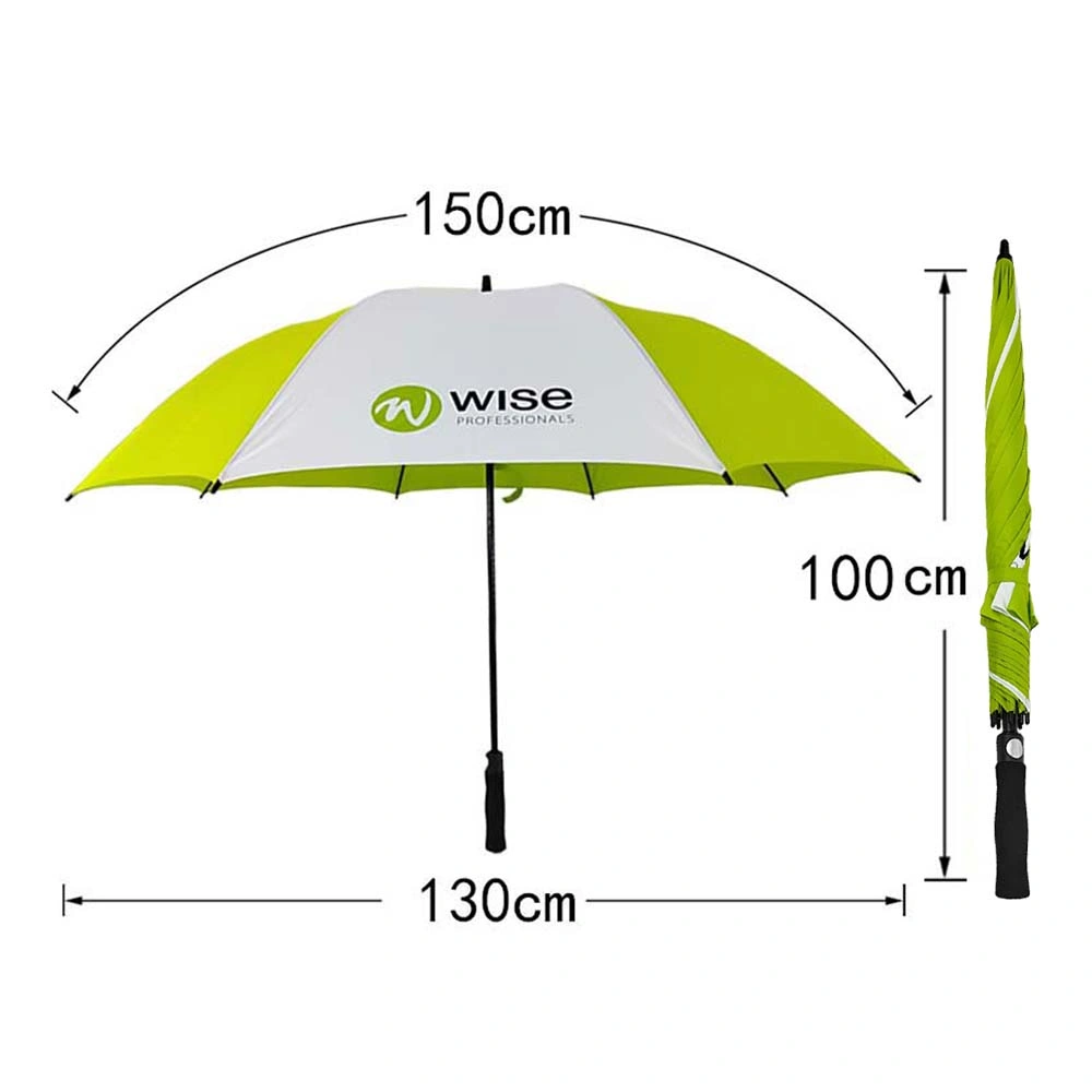 Popular Automatic Open Golf Umbrella Fiberglass Frame in Stock