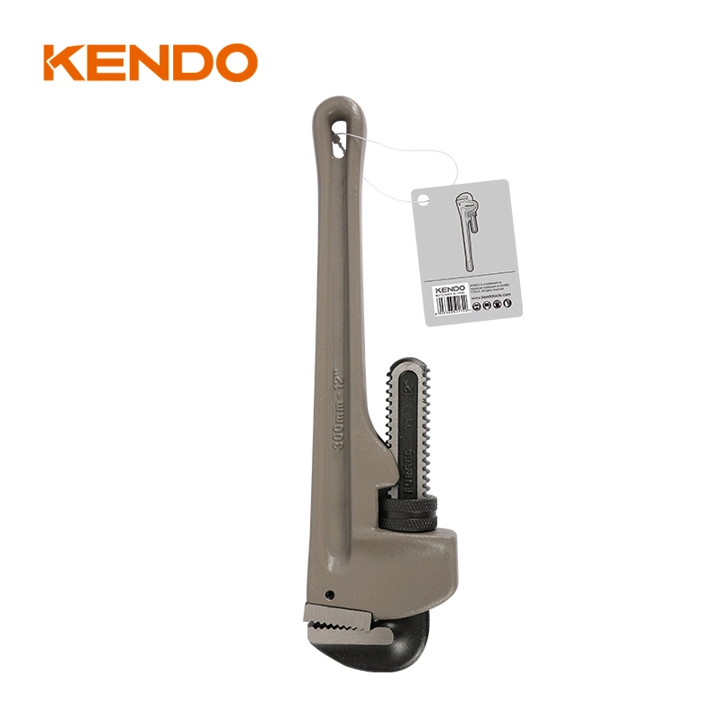 Kendo Pipe Wrench Self-Locking Wrench with a Spring Loaded Hook for Secure Pipe Gripping